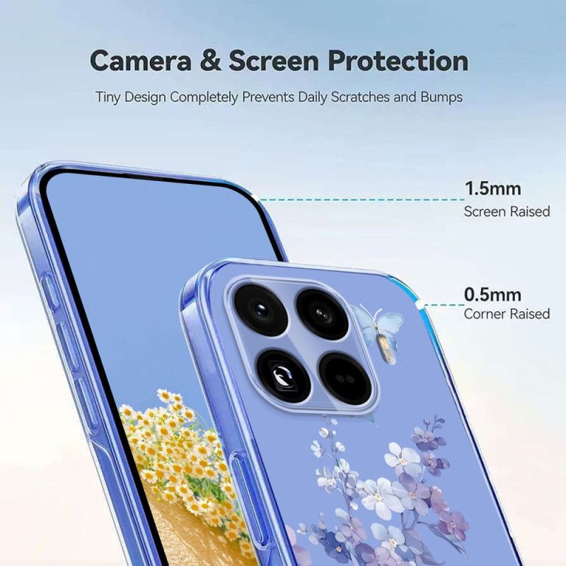 Deksel Xiaomi 15t Pro Blomsterprintet Gjennomsiktig Beskyttelse Deksel