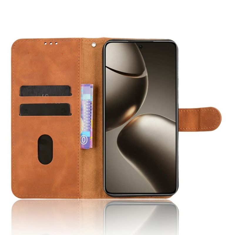 Folio Deksel Til Xiaomi 15t Pro Semsket Skinn-effekt