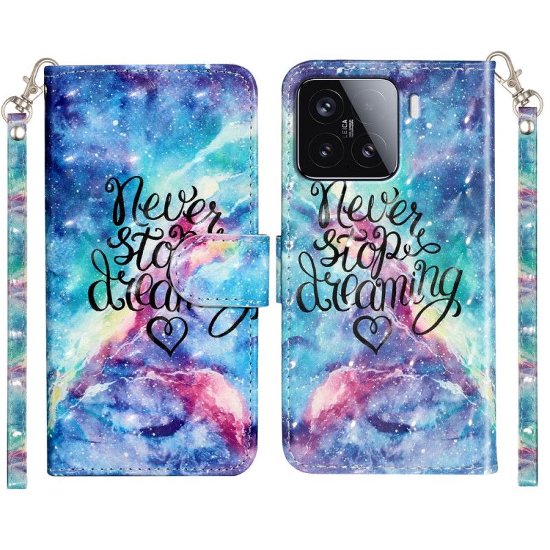Folio Deksel Xiaomi 15t Pro Aldri Stopp Drømmen Med Stropp