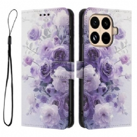 Folio Deksel Xiaomi 15t Pro Lilla Roser Beskyttelse Deksel