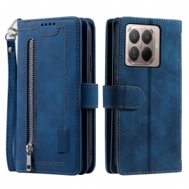 Folio Deksel Xiaomi 15t Pro Lommebok Med 9 Kortspor