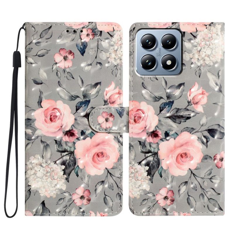 Folio Deksel Xiaomi 15t Pro Rosa Blomster
