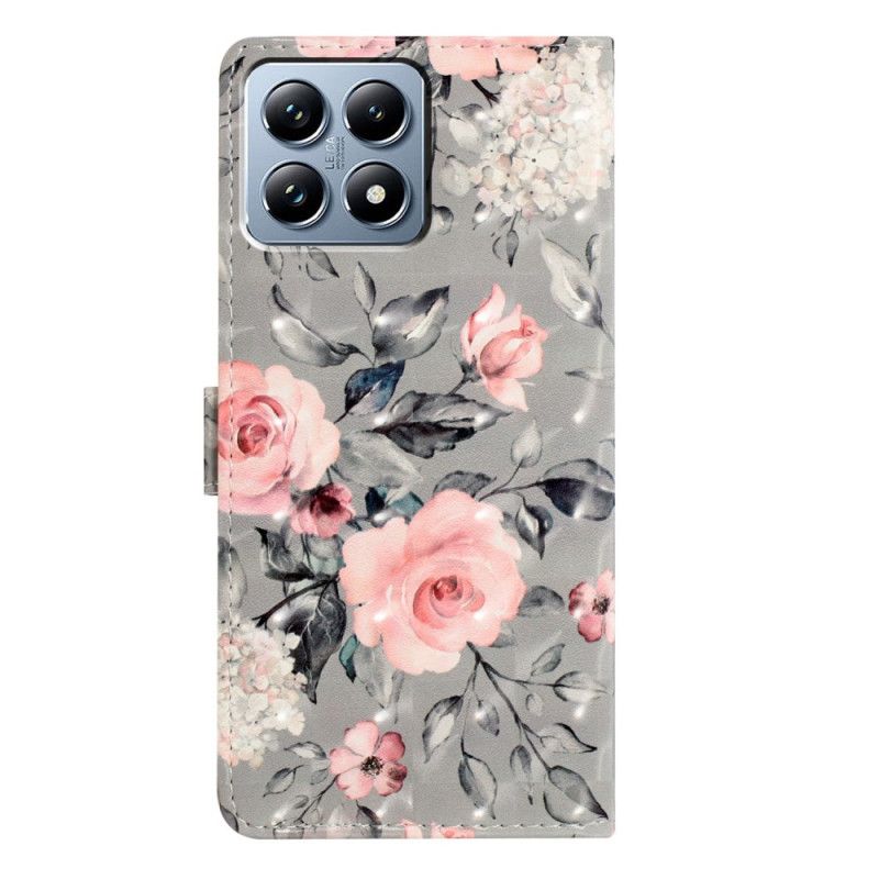 Folio Deksel Xiaomi 15t Pro Rosa Blomster