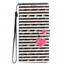 Folio Deksel Xiaomi 15t Pro Striper Og Hjerte