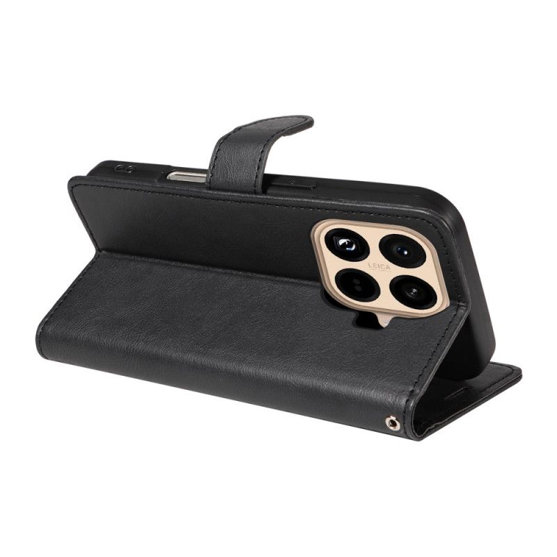 Lærdeksel Folio Deksel Xiaomi 15t Pro Mobildeksel Ensfarget Kunstskinn