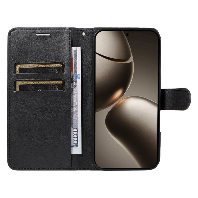 Lærdeksel Folio Deksel Xiaomi 15t Pro Mobildeksel Ensfarget Kunstskinn