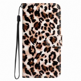 Lærdeksel Folio Deksel Xiaomi 15t Pro Mobildeksel Leopardtrykk