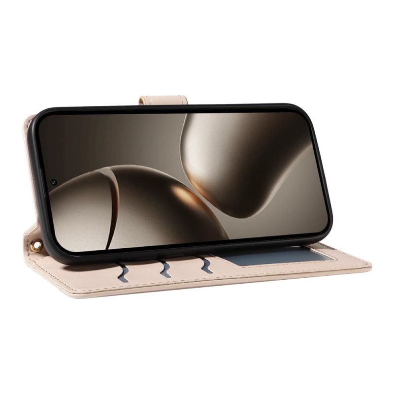 Lærdeksel Folio Deksel Xiaomi 15t Pro Mobildeksel Vattert Med Stropp Og Skulderstropp