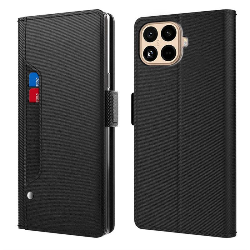 Lærdeksel Folio Deksel Xiaomi 15t Pro Speil Og Avtakbar Kortholder