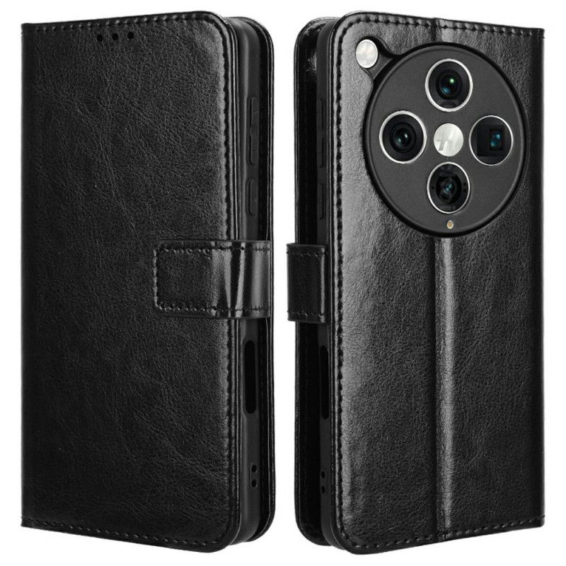 Lærdeksel Folio Deksel Oppo Find X8 Pro Mobildeksel Prangende Kunstskinn