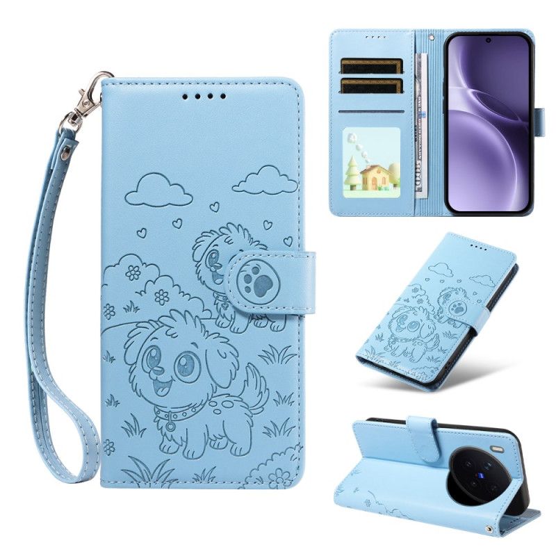 Folio Deksel Til Vivo X300 Pro Hundemønster Med Stropp