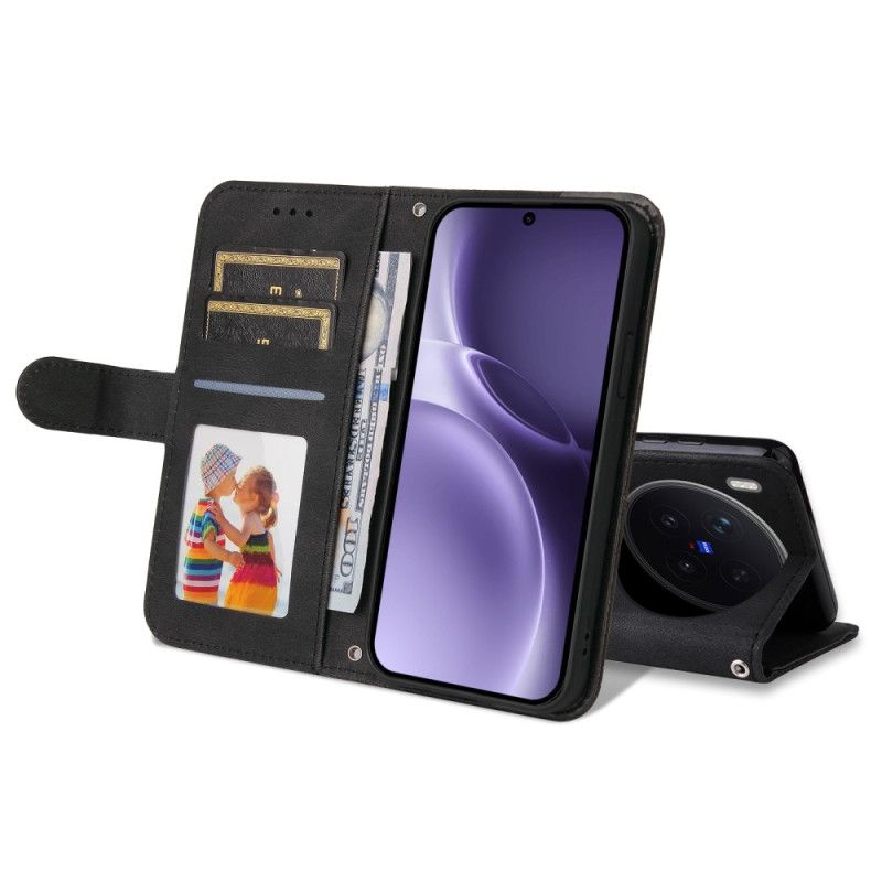 Folio Deksel Til Vivo X300 Pro Semsket Skinneffekt Med Nagler