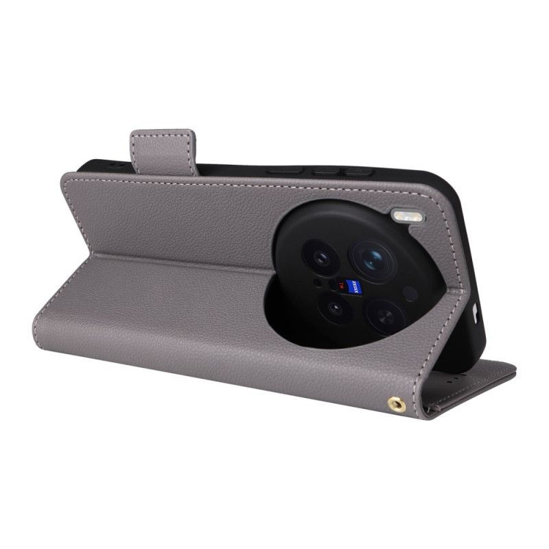 Folio Deksel Vivo X300 Pro Imitert Skinn Med Stropp Beskyttelse Deksel