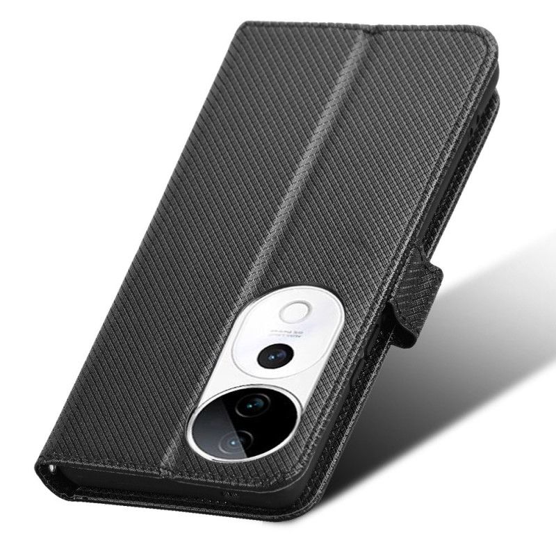 Folio Deksel Vivo V40 5g Diamanttekstur Beskyttelse Deksel