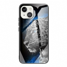 Deksel Til iPhone 13 Feline Ansikt Herdet Glass