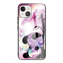 Deksel Til iPhone 13 Panda Og Bambus Herdet Glass