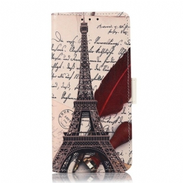 Folio Deksel Til iPhone 13 Poetens Eiffeltårn