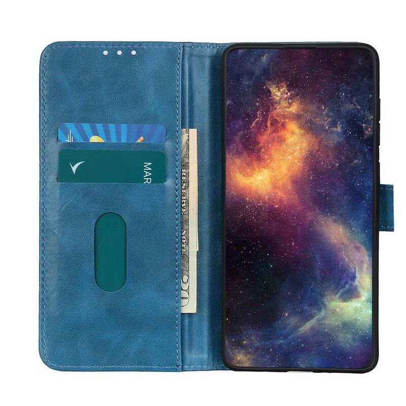 Folio Deksel Til iPhone 13 Tricolor Vintage Skinneffekt