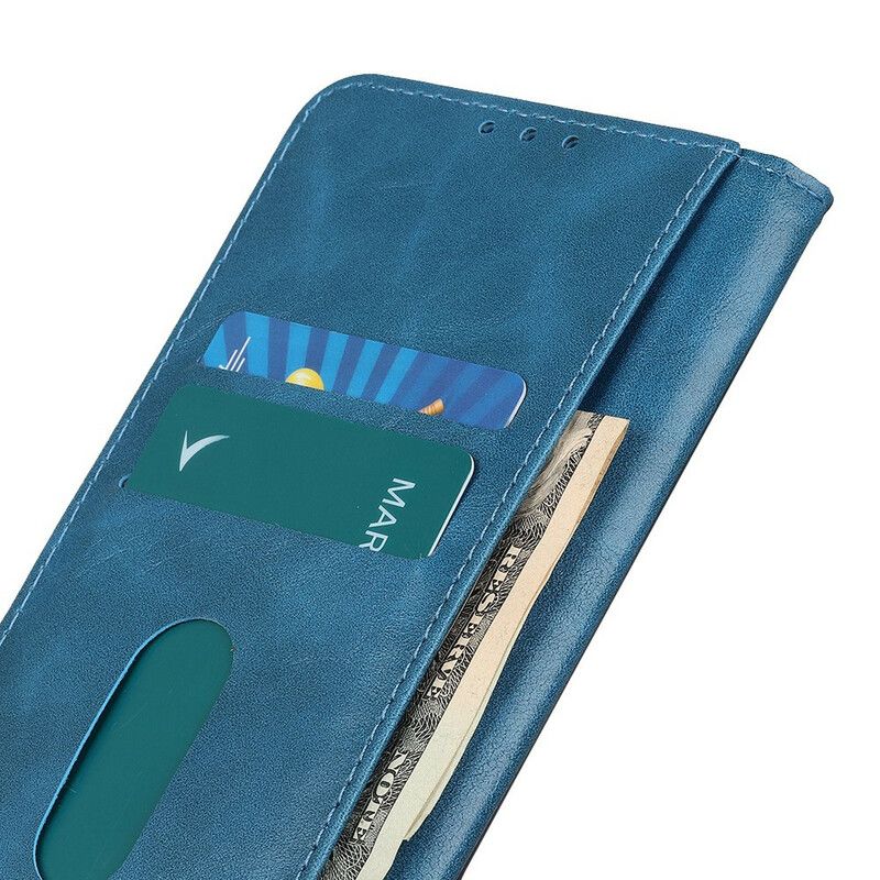 Folio Deksel Til iPhone 13 Tricolor Vintage Skinneffekt