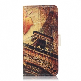 Lærdeksel Til iPhone 13 Eiffeltårnet Om Høsten