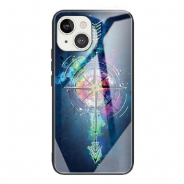 Mobildeksel Til iPhone 13 Kompassrose I Herdet Glass