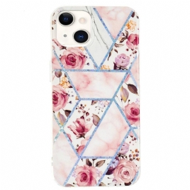 Deksel Til iPhone 15 Plus Blomstermarmor