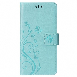 Folio Deksel Til iPhone 15 Plus Blomster Og Sommerfugler