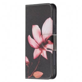 Folio Deksel Til iPhone 13 Pro Max Rosa Blomst