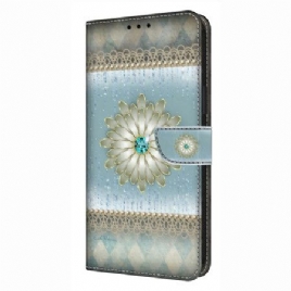 Folio Deksel Samsung Galaxy S26 Plus Blå Diamantblomst