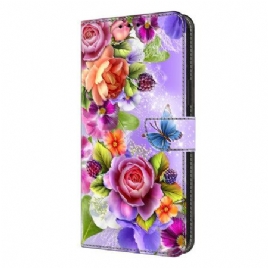 Folio Deksel Samsung Galaxy S26 Plus Blendende Blomster Beskyttelse Deksel