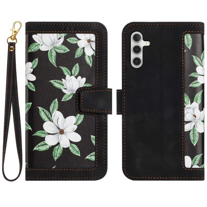 Folio Deksel Samsung Galaxy S26 Plus Blomster Med Stropp