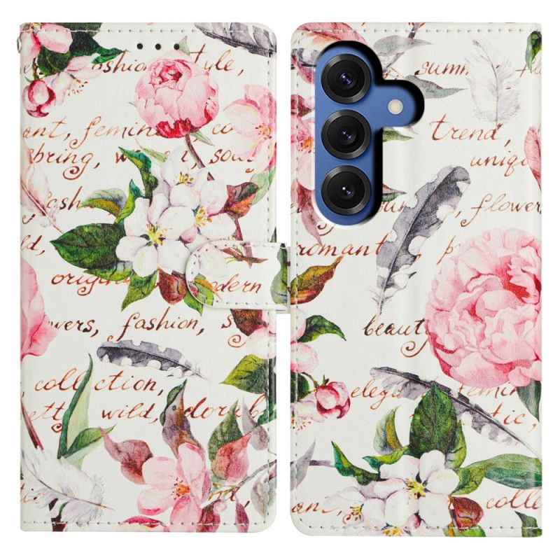 Folio Deksel Samsung Galaxy S26 Plus Blomsterdikt