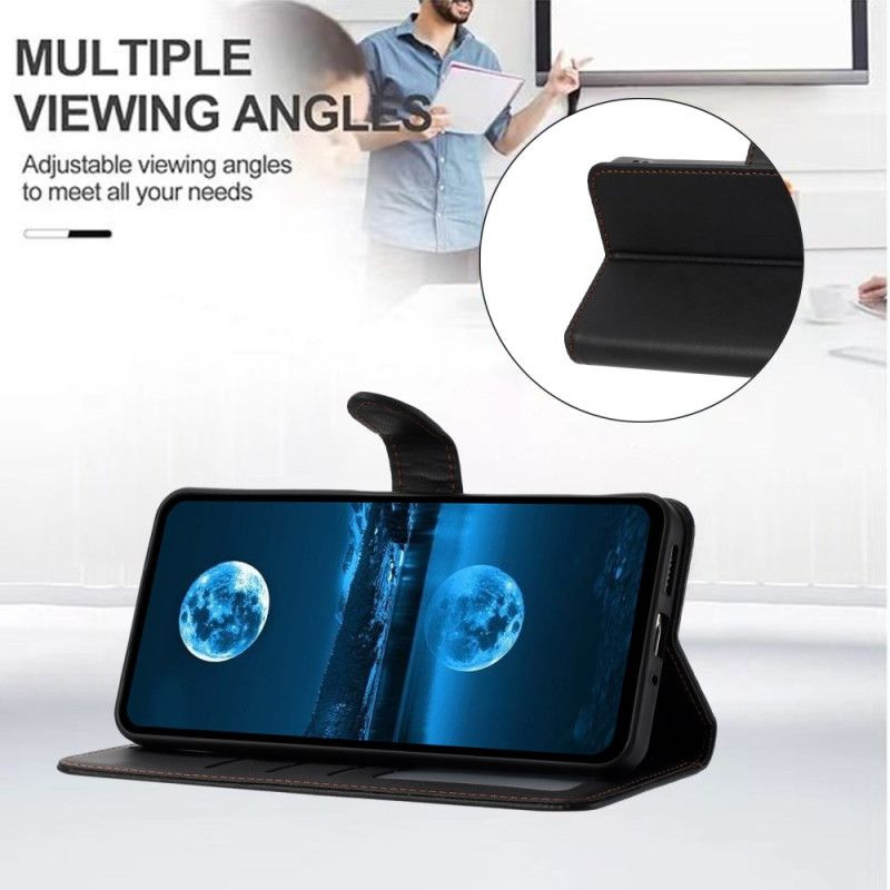 Folio Deksel Samsung Galaxy S26 Plus Ensfarget Skinneffekt Beskyttelse Deksel