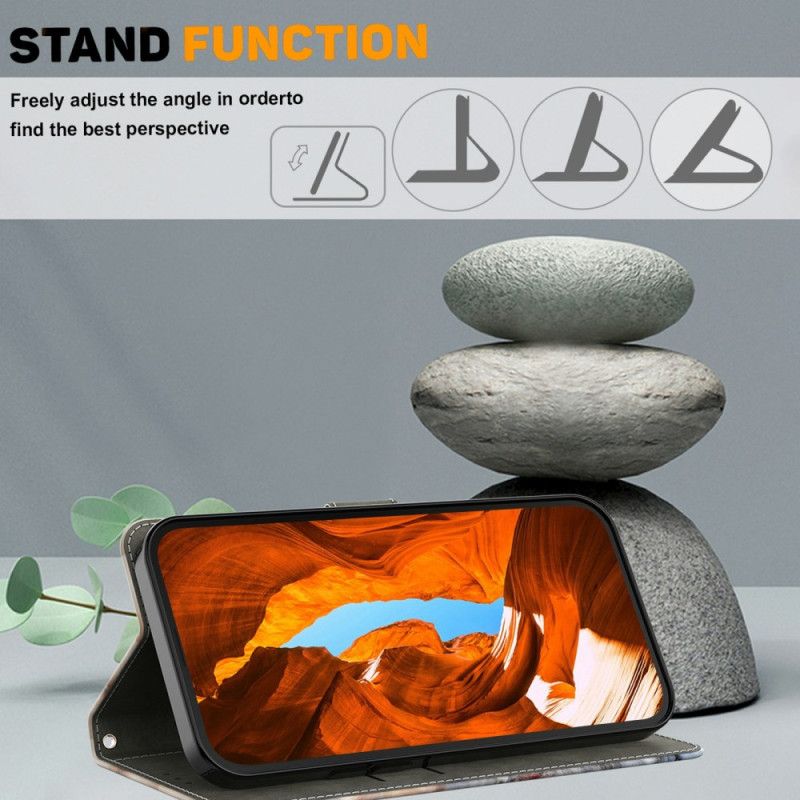 Folio Deksel Samsung Galaxy S26 Plus Gullringer Beskyttelse Deksel