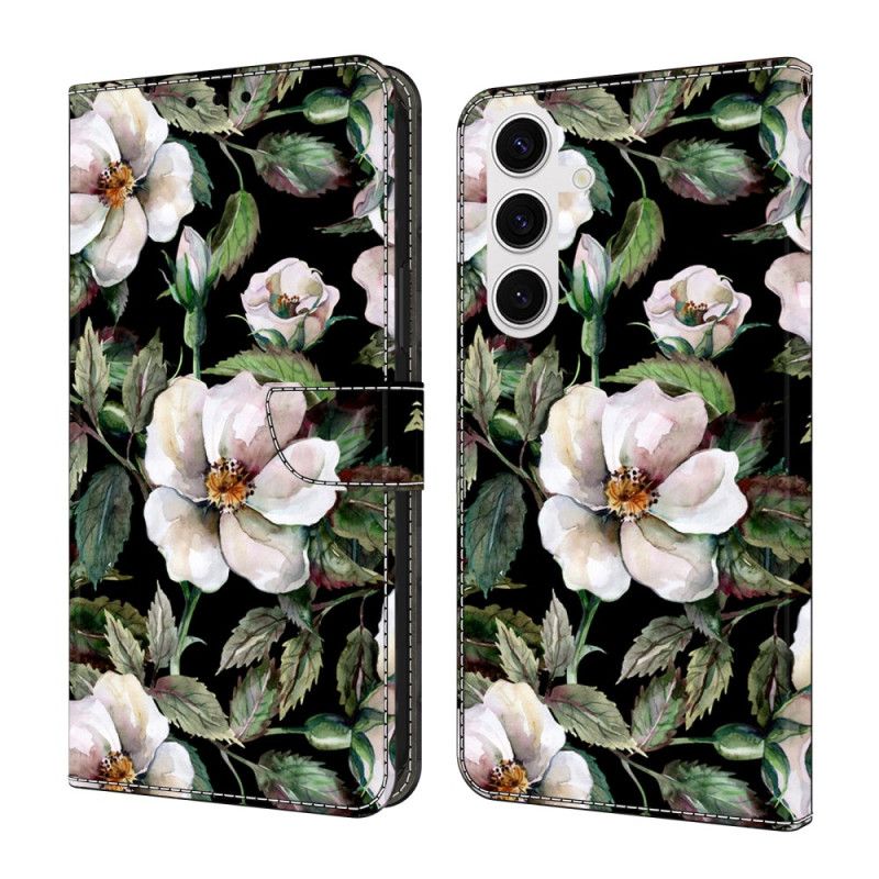 Folio Deksel Samsung Galaxy S26 Plus Hvitt Blomstermotiv