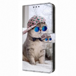 Folio Deksel Samsung Galaxy S26 Plus Katt Med Hatt