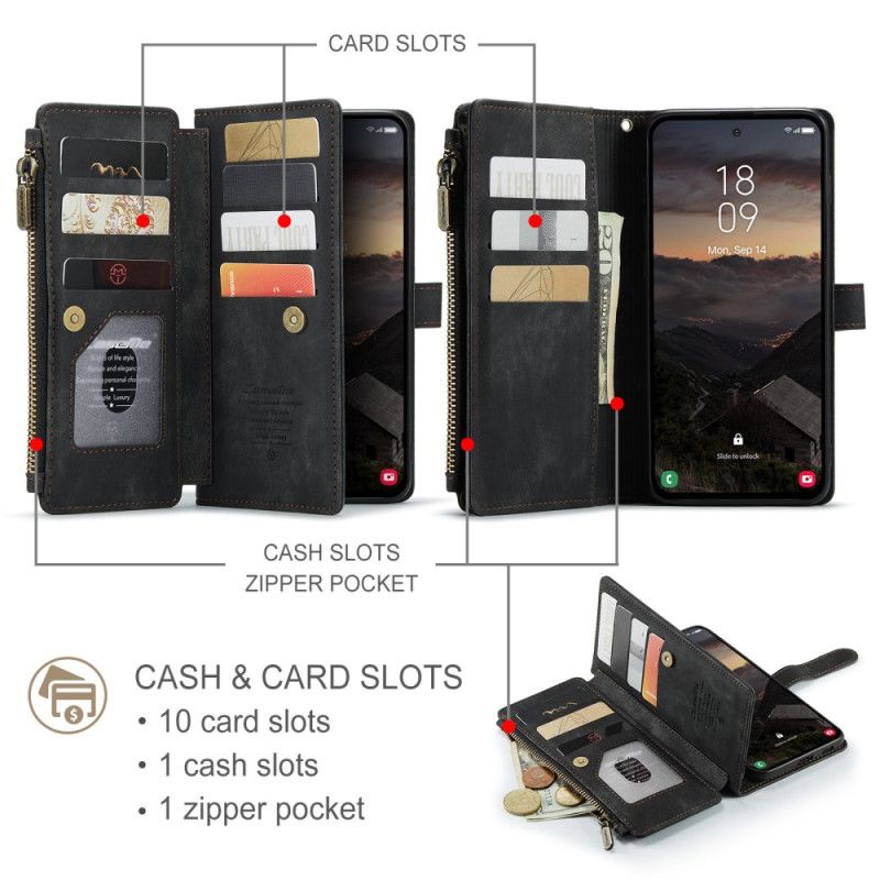 Folio Deksel Samsung Galaxy S26 Plus Semsket Skinn-effekt Caseme Beskyttelse Deksel