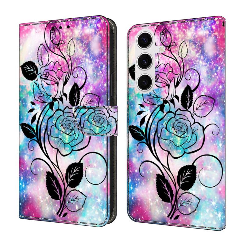 Folio Deksel Samsung Galaxy S26 Plus Tegnet Rose Beskyttelse Deksel