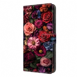 Lærdeksel Folio Deksel Samsung Galaxy S26 Plus Mobildeksel Blomstermønster