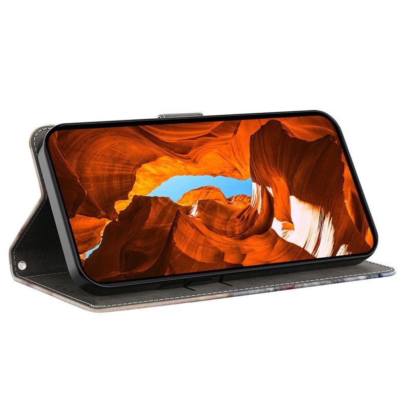 Lærdeksel Folio Deksel Samsung Galaxy S26 Plus Mobildeksel Blomstermønster