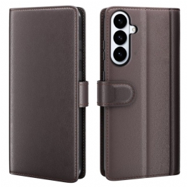 Lærdeksel Folio Deksel Samsung Galaxy S26 Plus Mobildeksel Ekte Skinn