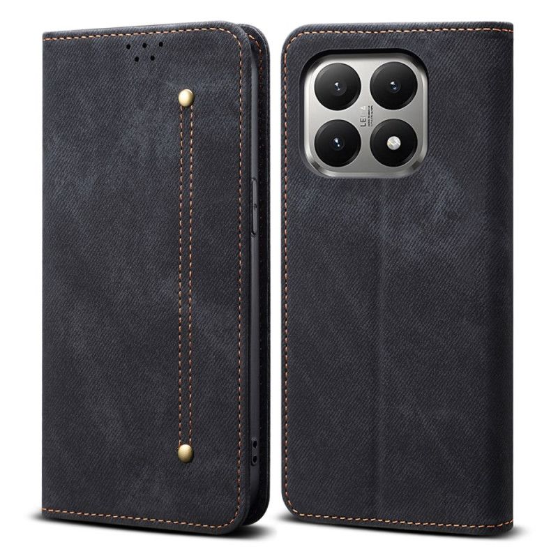 Folio Deksel Lær Xiaomi 15t Mobildeksel Denimstoff