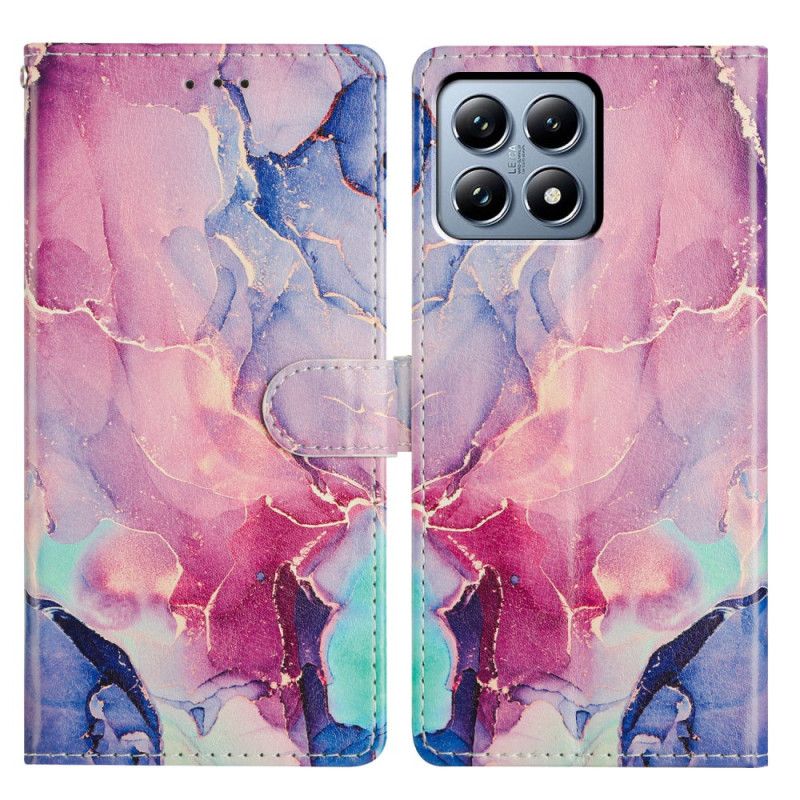 Folio Deksel Til Xiaomi 15t Grønn Og Rosa Marmor