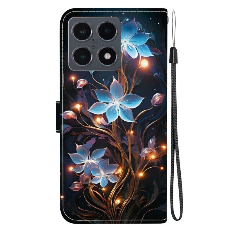 Folio Deksel Xiaomi 15t Blått Blomstermønster