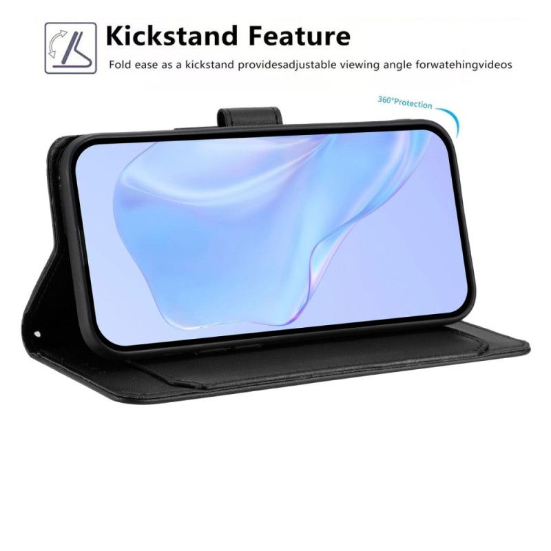 Folio Deksel Xiaomi 15t Ensfarget Skinneffekt Beskyttelse Deksel