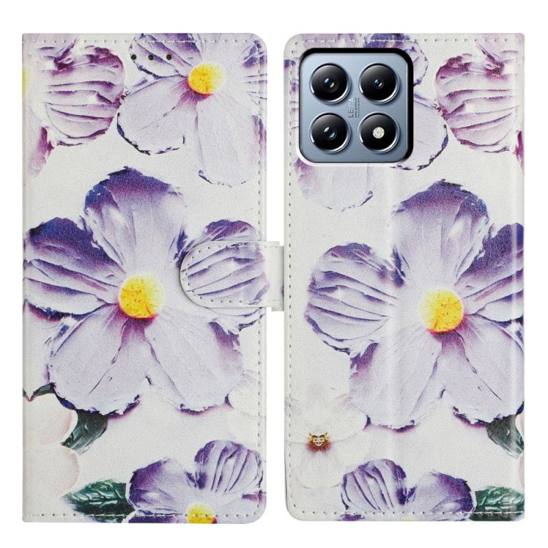 Folio Deksel Xiaomi 15t Lilla Blomster