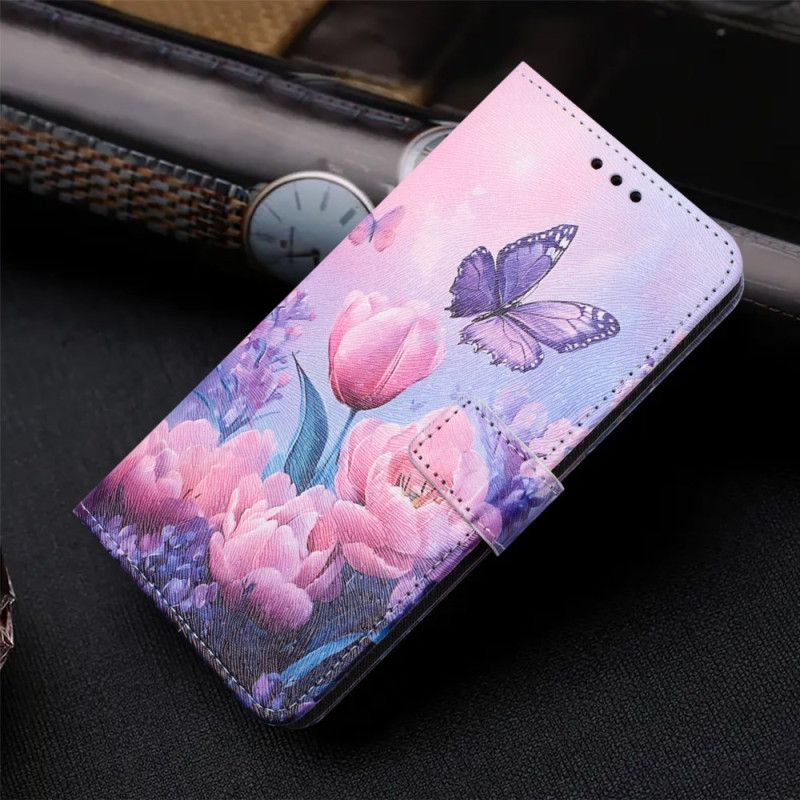 Folio Deksel Xiaomi 15t Rosa Tulipaner