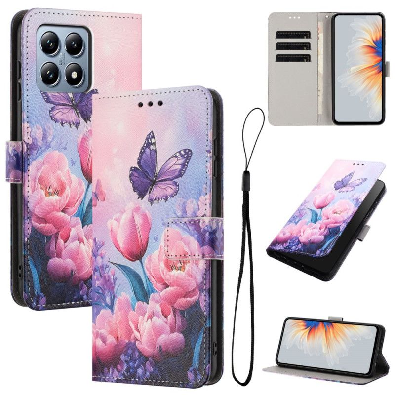 Folio Deksel Xiaomi 15t Rosa Tulipaner