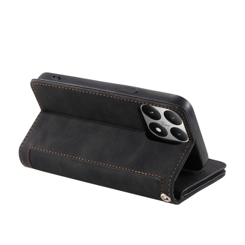 Lærdeksel Folio Deksel Xiaomi 15t Mobildeksel Lommebok Med 9 Kortspor