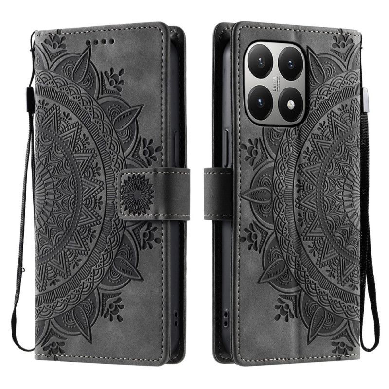 Lærdeksel Folio Deksel Xiaomi 15t Mobildeksel Mandala-mønstereffekt